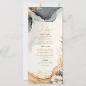 Gold Line Floral 40th Anniversary Menu ID1169 (Voorkant)