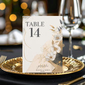 Gold Line Floral 50th Anniversary Table Num ID1169 Kaart