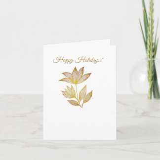 Gold Line Floral Feestdagen Kaart