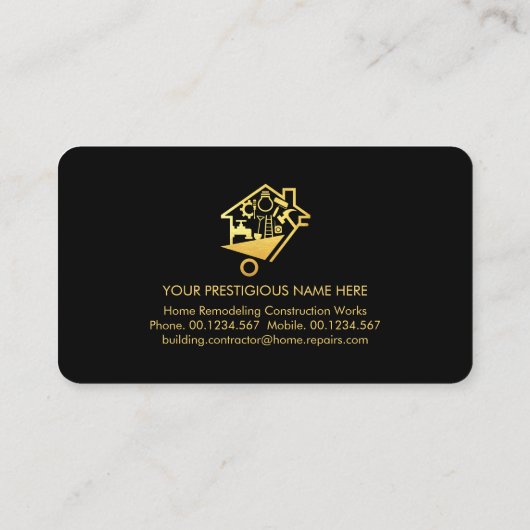 Gold Line Handyman Tools Builder Visitekaartje (Achterkant)