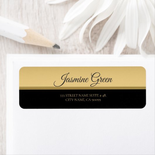 Gold line op zwart en gouden label (Insitu)