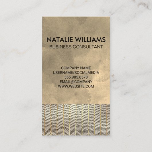 Gold Line Pattern | Achtergrond Waterverf Visitekaartje (Achterkant)