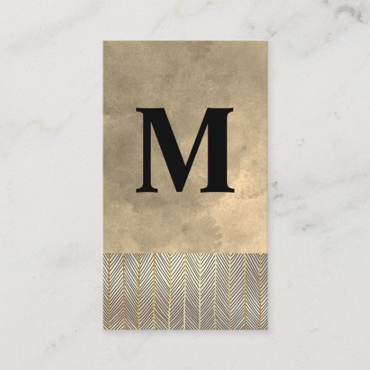 Gold Line Pattern | Achtergrond Waterverf Visitekaartje (Voorkant)