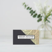 Gold Line Pattern | Lederkleurblok Visitekaartje (Staand voorkant)