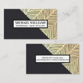 Gold Line Pattern | Lederkleurblok Visitekaartje (Voorkant / Achterkant)