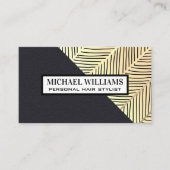 Gold Line Pattern | Lederkleurblok Visitekaartje (Voorkant)