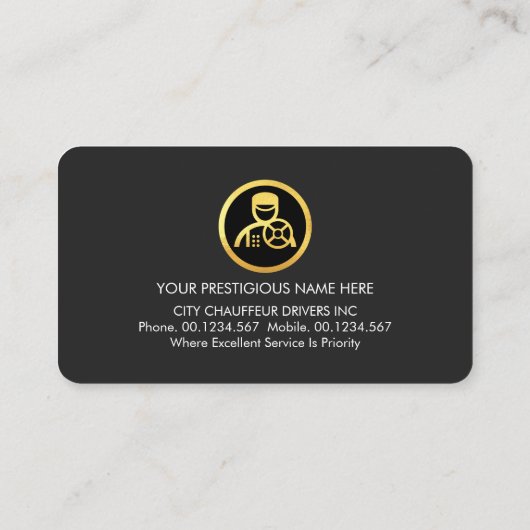 Gold Line Professional Driver Visitekaartje (Achterkant)