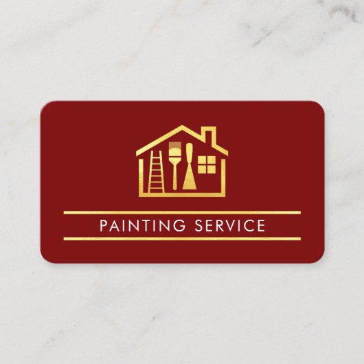 Gold Line Roller Brush Home Painter Visitekaartje (Voorkant)