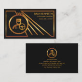 Gold Line Travel Routes Border Chauffeur Driver Visitekaartje (Voorkant / Achterkant)