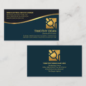 Gold Line Wave Layers Gold Power Plug-elektricien Visitekaartje (Voorkant / Achterkant)