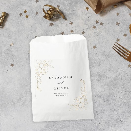 Gold Lined Floral Wedding Bedankzakje