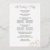 Gold Lined Floral Wedding Ceremony Programme Folie Uitnodiging (Achterkant)