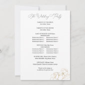 Gold Lined Floral Wedding Ceremony Programme Kaart (Achterkant)