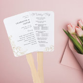 Gold Lined Floral Wedding Programme Handwaaier