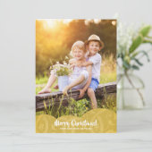 Gold Linen Filigree Kaart voor kerstfeestdagen (Staand voorkant)