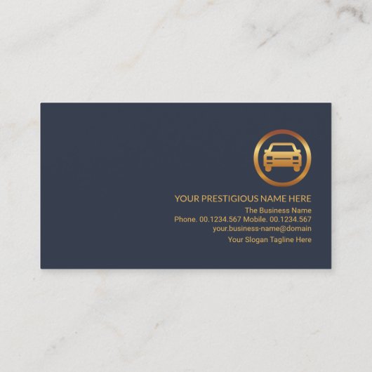Gold Lines Black Blue Layers Automobile Visitekaartje (Achterkant)