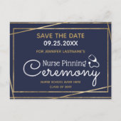 Gold Lines Nurse Pinning Ceremony Save the Date Briefkaart (Voorkant)