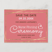 Gold Lines Nurse Pinning Ceremony Save the Date Po Briefkaart (Voorkant)