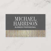 Gold Lines Pattern | Grijs Visitekaartje (Voorkant)