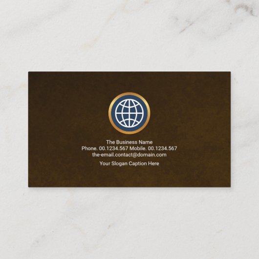 Gold Lines Placard Exquise Brown Grunge CEO Visitekaartje (Achterkant)