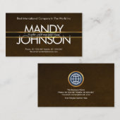 Gold Lines Placard Exquise Brown Grunge CEO Visitekaartje (Voorkant / Achterkant)