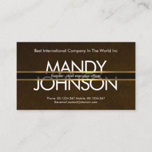 Gold Lines Placard Exquise Brown Grunge CEO Visitekaartje