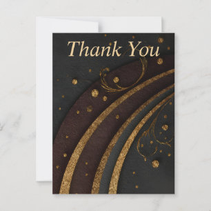 Gold Lines Stippen op zwart papier Bedankt Card Briefkaart