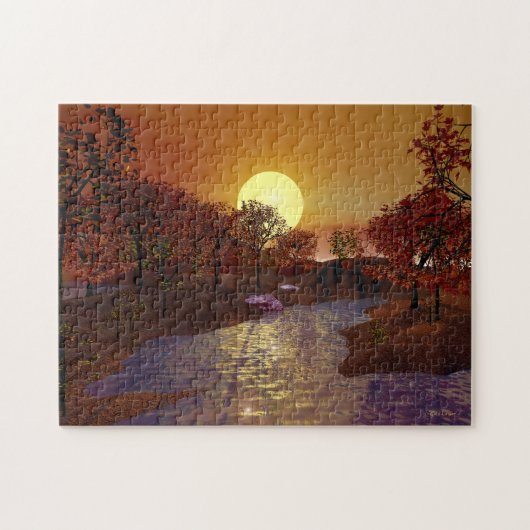 Gold Linger - Autumn Scene Legpuzzel (Horizontaal)