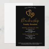 Gold Linked Heart Familie Reünie Twee Dag Evenemen Kaart (Voorkant / Achterkant)