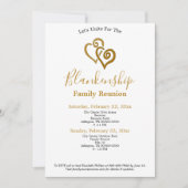 Gold Linked Heart Family Reunion Sjabloon Kaart (Voorkant)