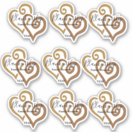 Gold Linked Heart Family Reunion Sjabloon Sticker