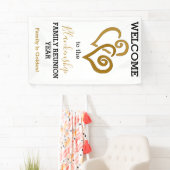 Gold Linked Hearts Family Reunion Sjabloon Spandoek (Insitu)