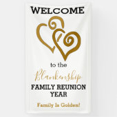 Gold Linked Hearts Family Reunion Sjabloon Spandoek (Verticaal)