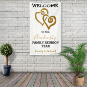 Gold Linked Hearts Family Reunion Sjabloon Spandoek