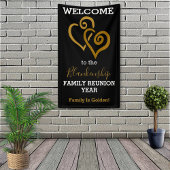Gold Linked Hearts Family Reunion Sjabloon Spandoek