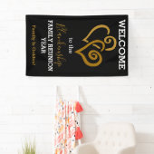 Gold Linked Hearts Family Reunion Sjabloon Spandoek (Insitu)