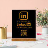 Gold LinkedIn QR Code Business Acryl Bord (Huwelijk)