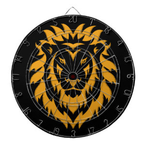 Gold Lion Big Graphic op zwart Dartbord