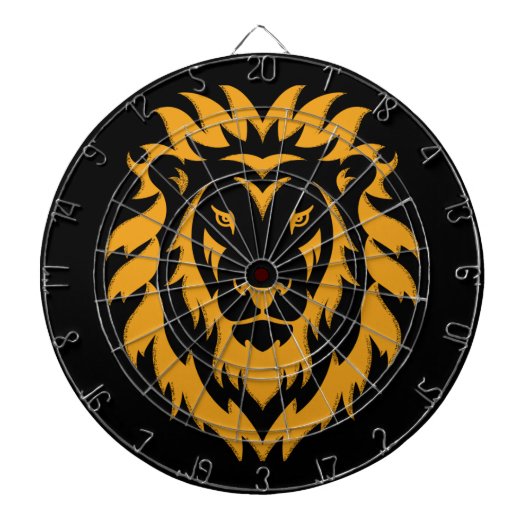 Gold Lion Big Graphic op zwart Dartbord (Voorkant)