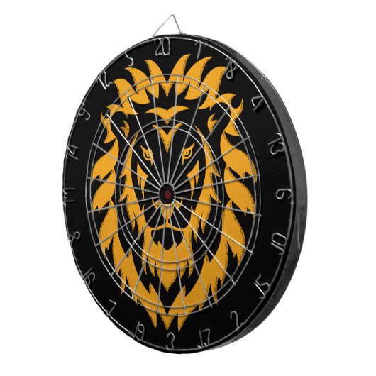 Gold Lion Big Graphic op zwart Dartbord (Voorkant Rechts)