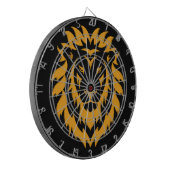 Gold Lion Big Graphic op zwart Dartbord (Voorkant Links)
