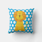 Gold Lion Blue en White Polka Dot Sierkussen (Achterkant)