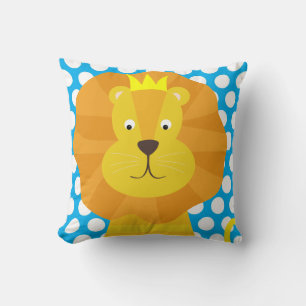 Gold Lion Blue en White Polka Dot Sierkussen