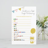Gold Lion Book Emoji Pictionary Baby shower Game (Staand voorkant)