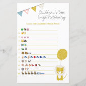 Gold Lion Book Emoji Pictionary Baby shower Game (Voorkant)