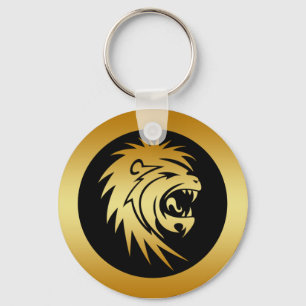 GOLD LION HEAD SLEUTELHANGER