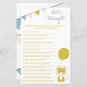 Gold Lion, laten we Mingle! Baby shower game (Voorkant / Achterkant)