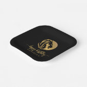 Gold Lion Leo Happy Birthday met naam Papieren Bordje (Gebogen)