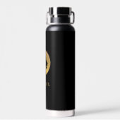 Gold Lion-Logo met enige naam Waterfles (Achterkant)