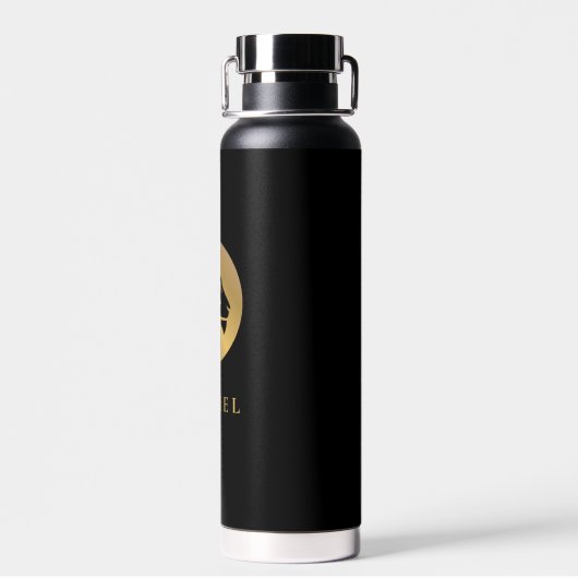 Gold Lion-Logo met enige naam Waterfles (Achterkant)